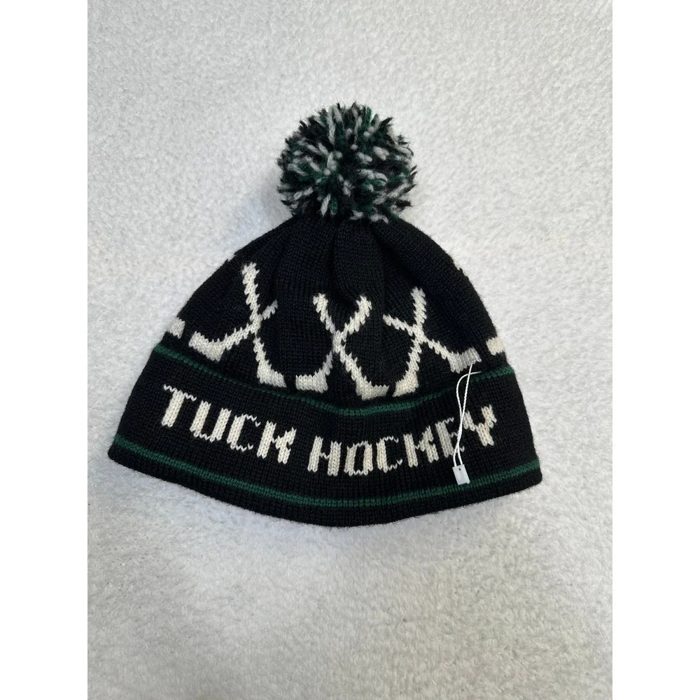 Vermont Originals Tuck‎ Hockey Beanie Hat 100% Wool Pom Pom-New no tags-